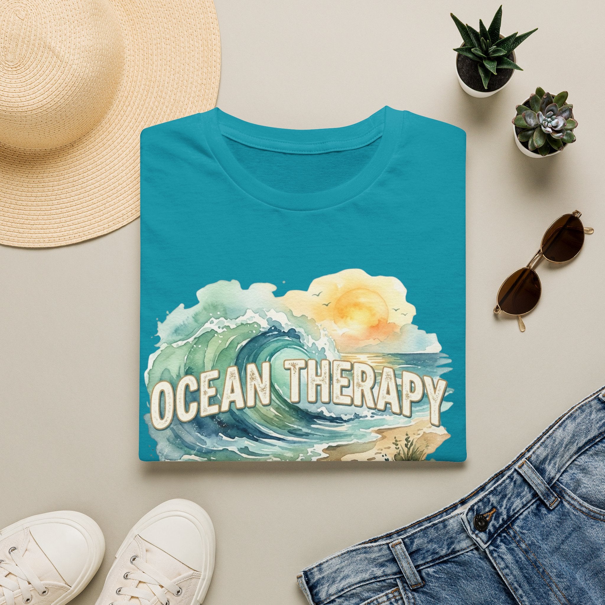 Ocean Therapy Beach Wave T Shirt