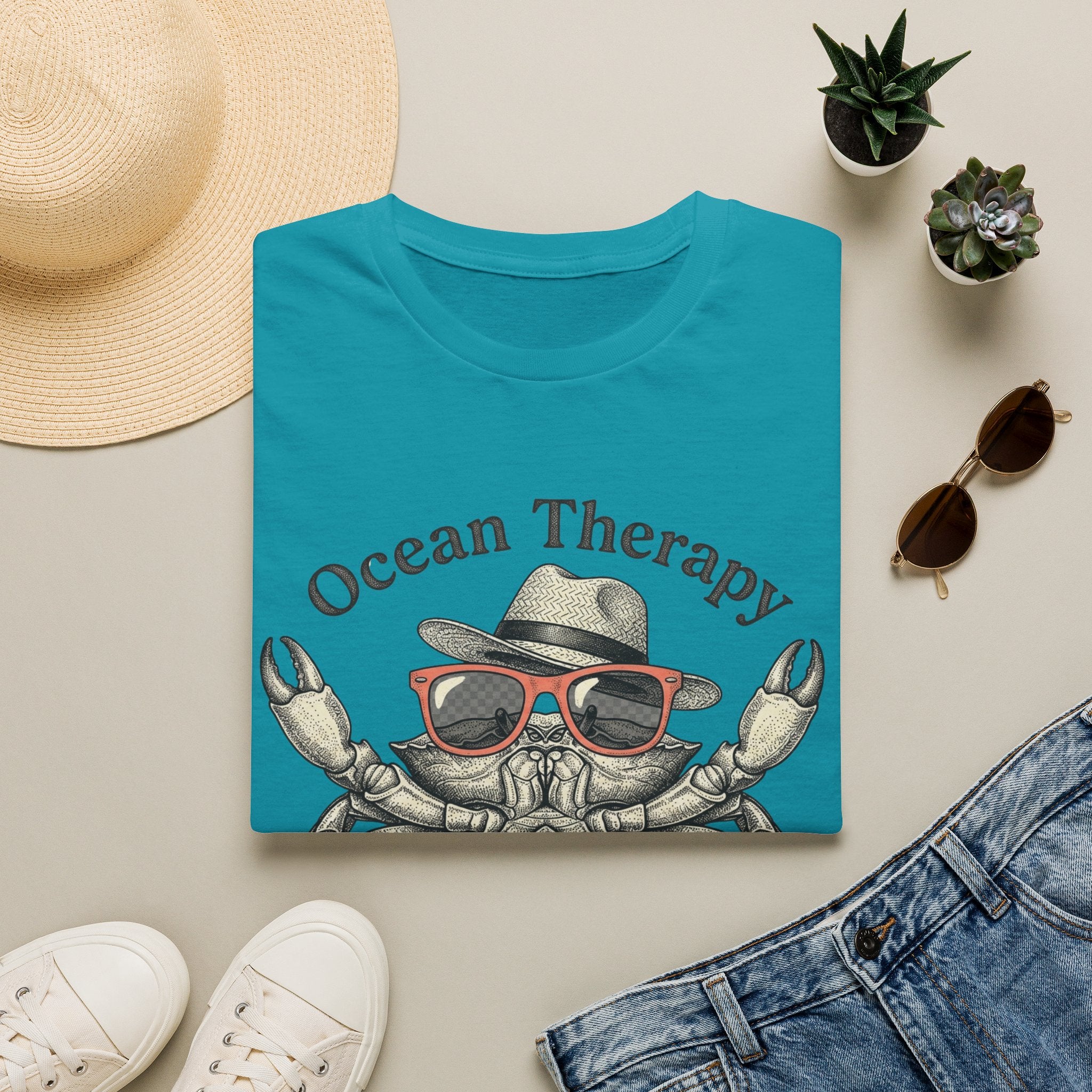 Ocean Therapy Vacation Mode Crab T Shirt