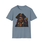 Pirate Captain T-Shirt with Parrot — Vintage Skull & Crossbones Tee