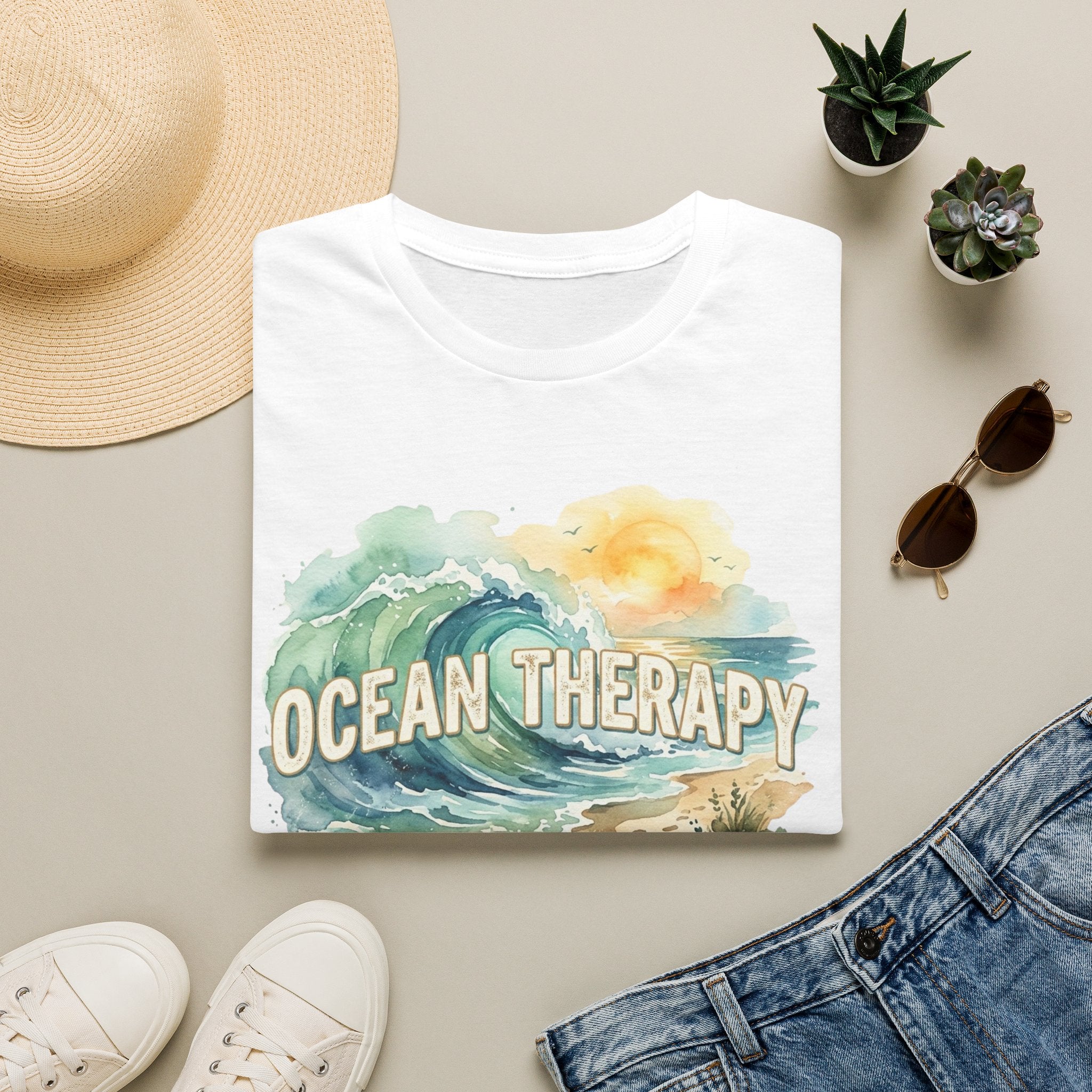 Ocean Therapy Beach Wave T Shirt