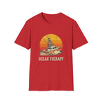 Ocean Therapy Fishing Boat Sunset T-Shirt
