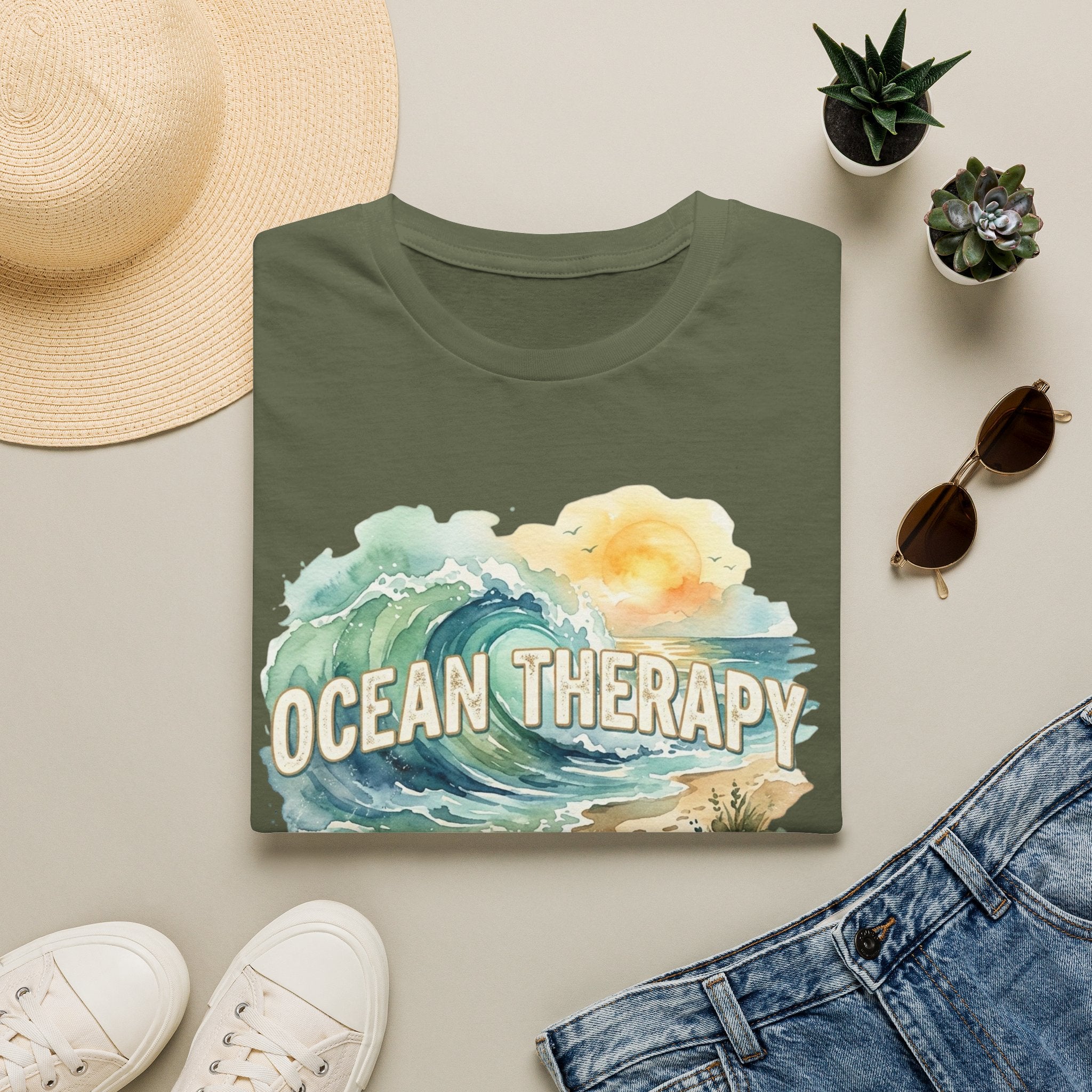 Ocean Therapy Beach Wave T Shirt