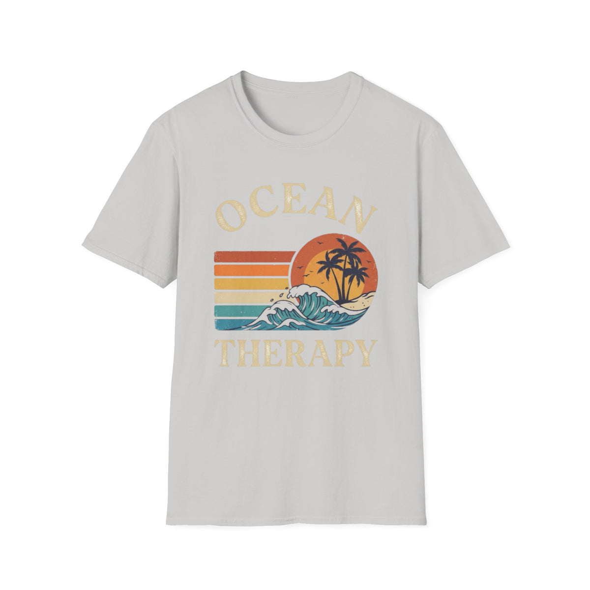 Ocean Therapy Vintage Sunset Palm Tree T-Shirt