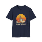Ocean Therapy Fishing Boat Sunset T-Shirt