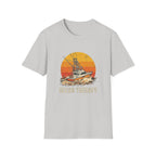 Ocean Therapy Fishing Boat Sunset T-Shirt