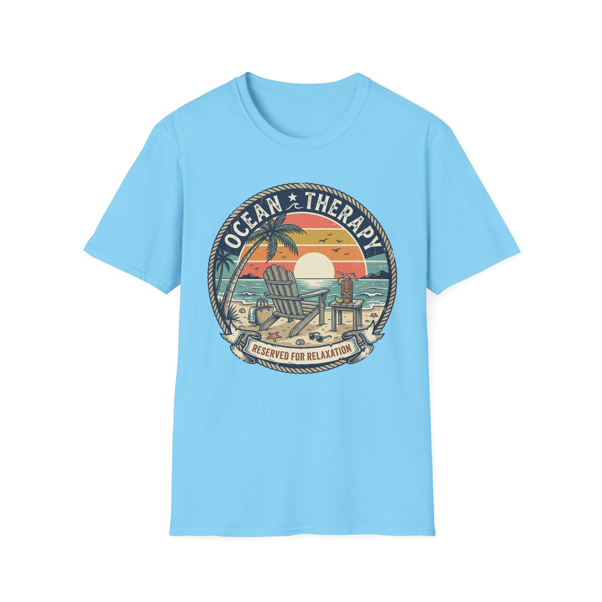 Ocean Therapy T-Shirt — Sunset Beach Graphic Tee