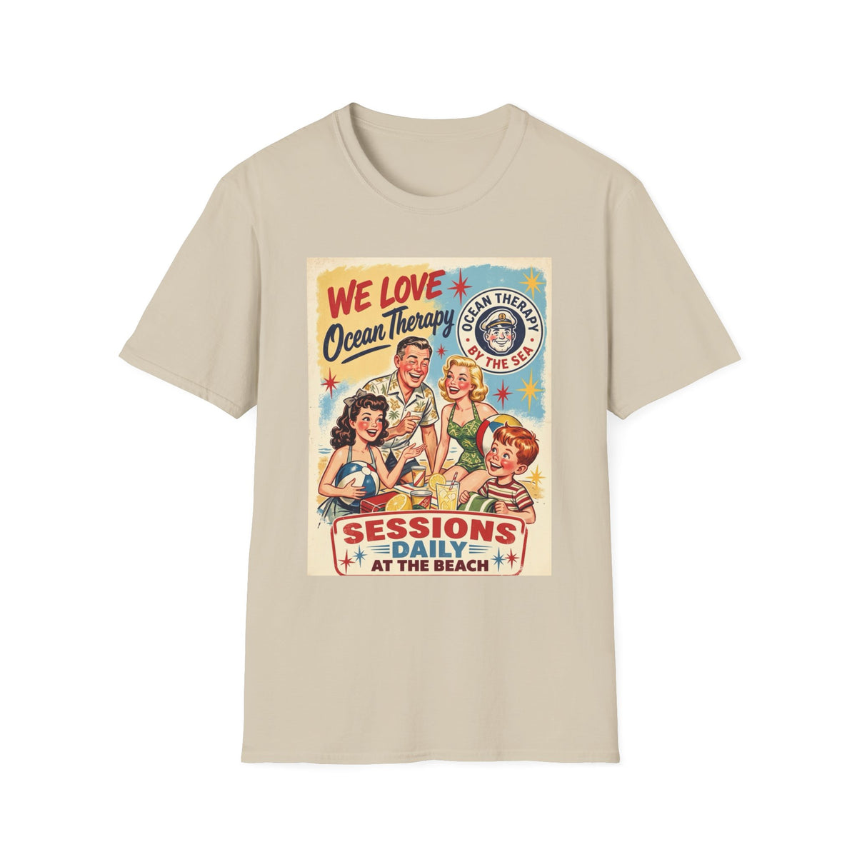 We Love Ocean Therapy Sessions at the Beach Vintage Graphic T-Shirt