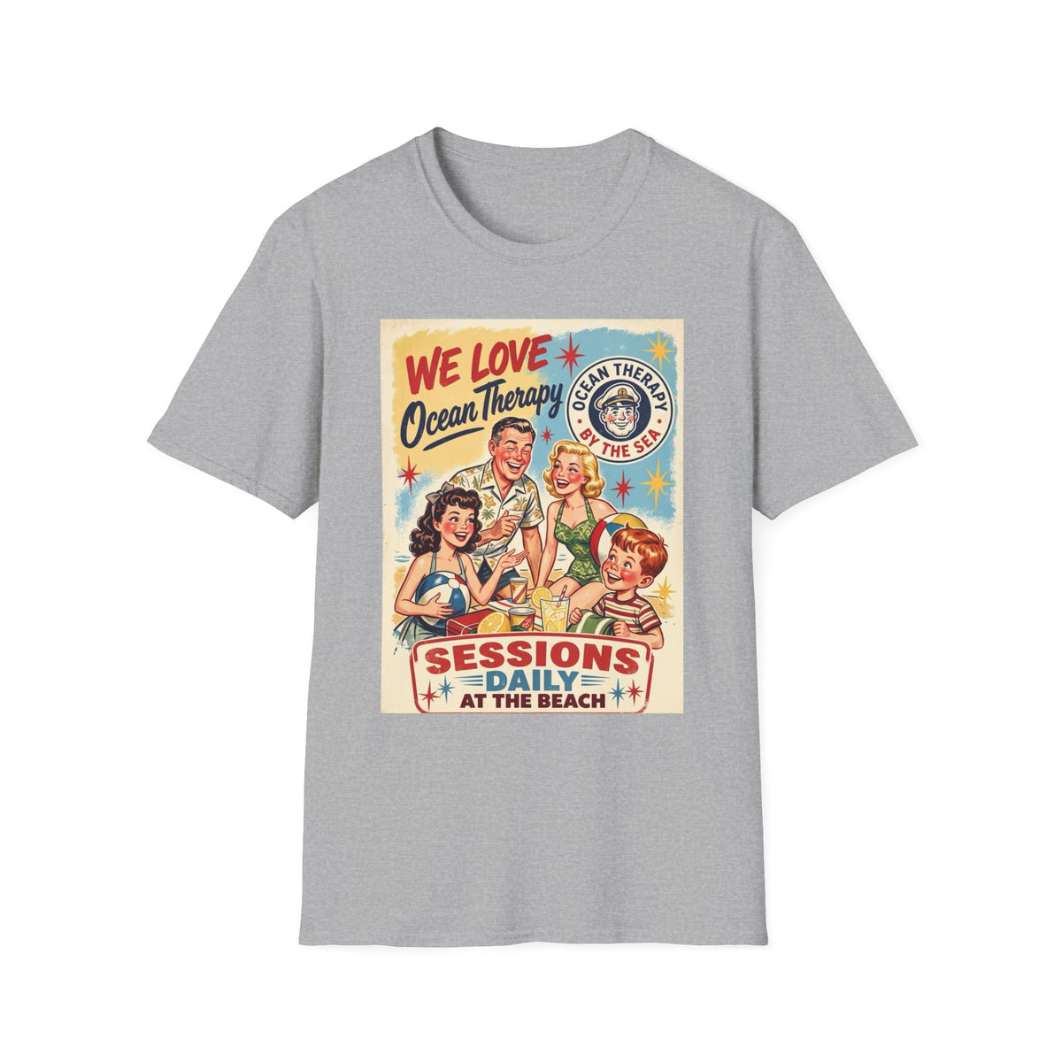We Love Ocean Therapy Sessions at the Beach Vintage Graphic T-Shirt