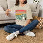 Ocean Therapy Graphic T-Shirt — Retro Sunset Waves Tee