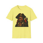 Pirate Captain T-Shirt with Parrot — Vintage Skull & Crossbones Tee