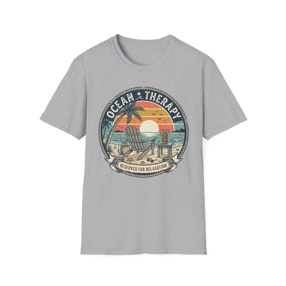 Ocean Therapy T-Shirt — Sunset Beach Graphic Tee