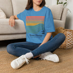 Ocean Therapy Graphic T-Shirt — Retro Sunset Waves Tee