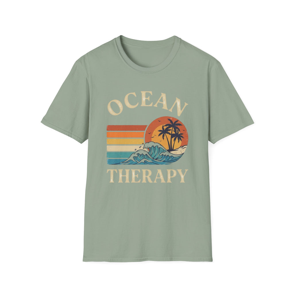 Ocean Therapy Vintage Sunset Palm Tree T-Shirt