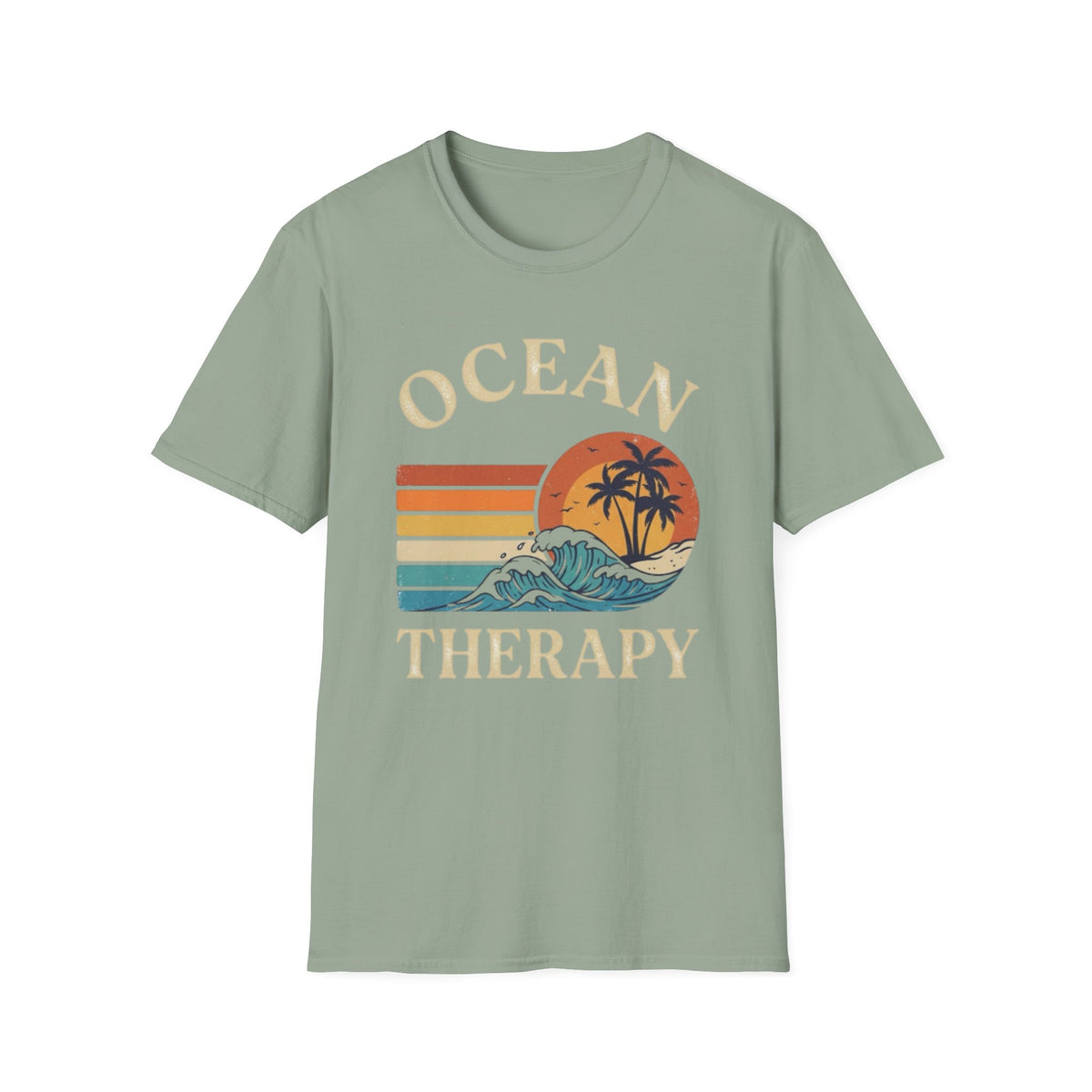 Ocean Therapy Vintage Sunset Palm Tree T-Shirt