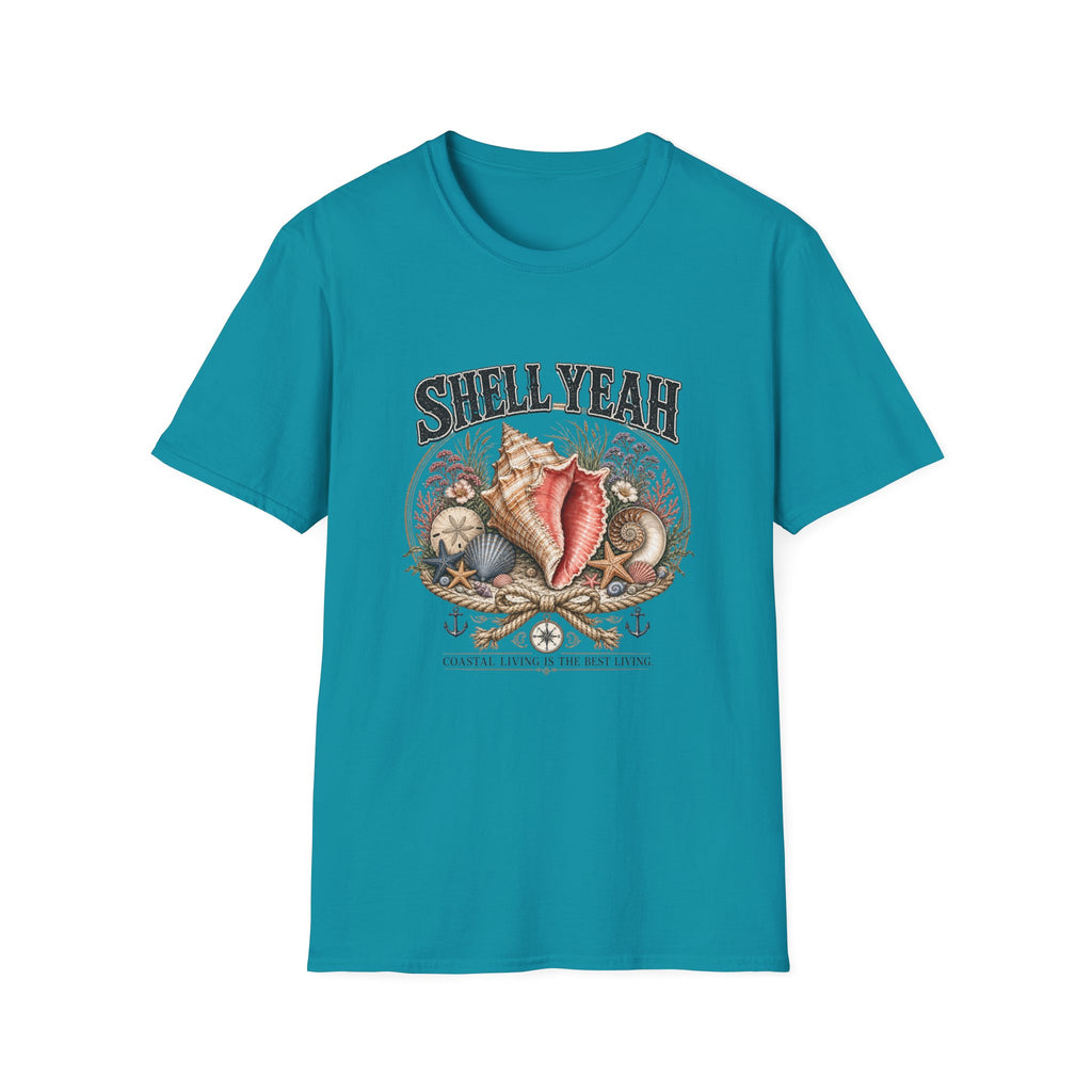 Shell Yeah T-Shirt – Vintage Seashell Graphic Tee for Beach Lovers