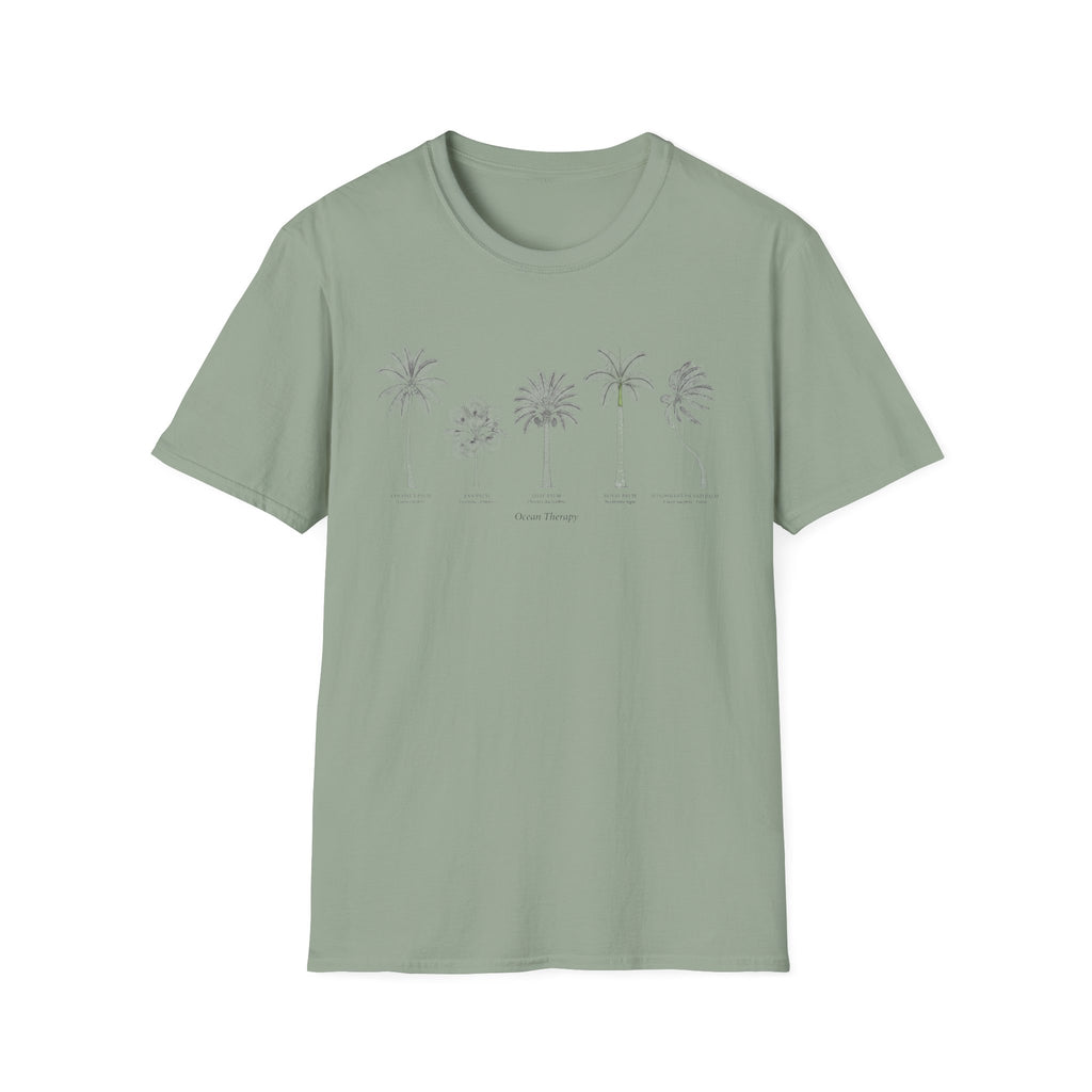 Palm Tree Illustration T‑Shirt — Botanical Palm Species Diagram Tee