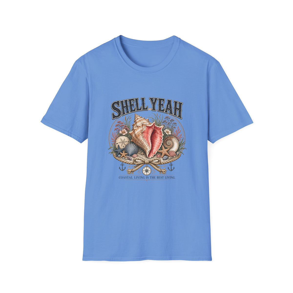 Shell Yeah T-Shirt – Vintage Seashell Graphic Tee for Beach Lovers