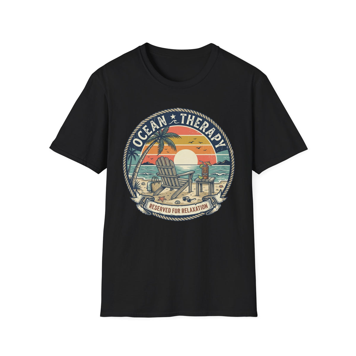 Ocean Therapy T-Shirt — Sunset Beach Graphic Tee