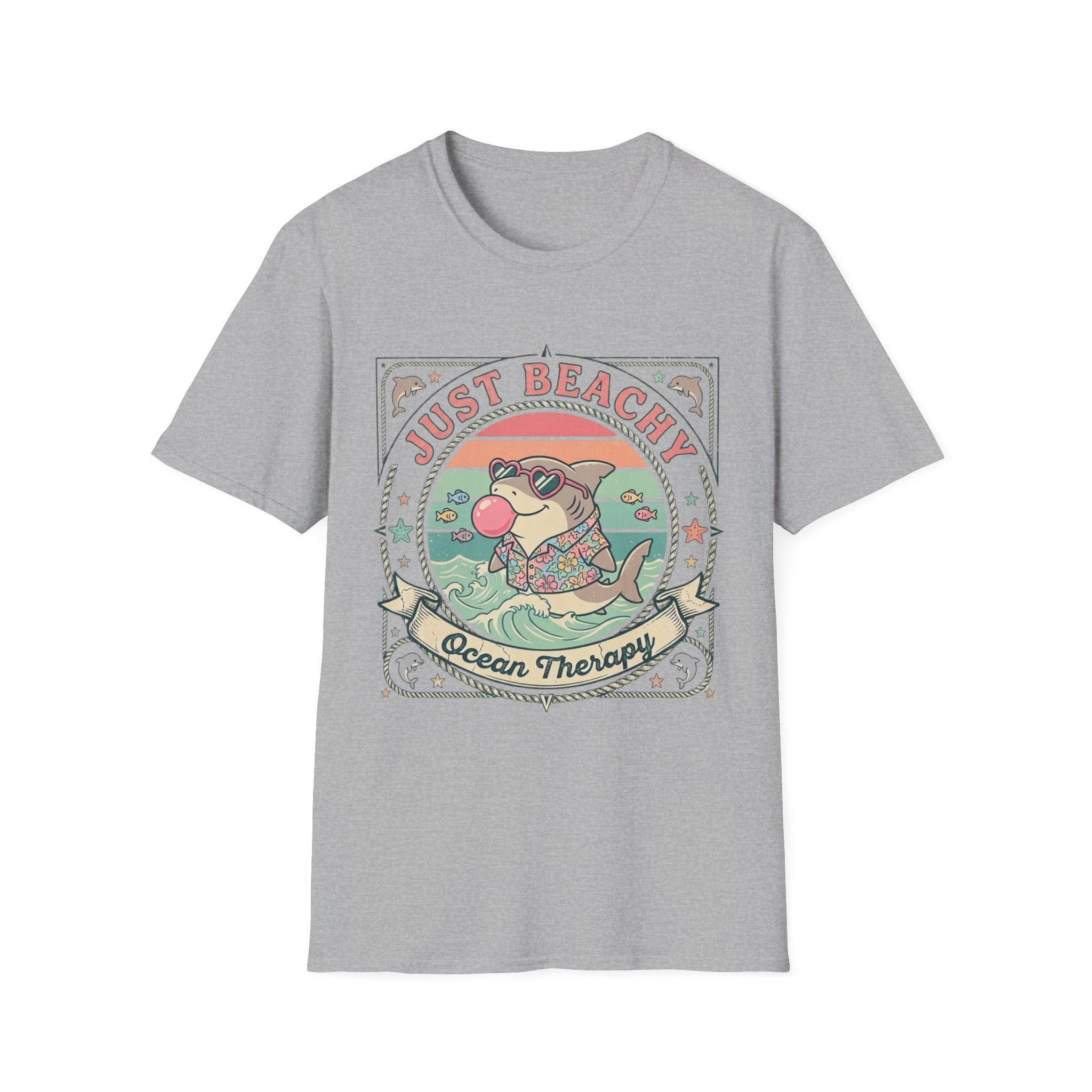 Just Beachy T-Shirt — 'Just Beachy' Vintage Beach Shark Graphic Tee