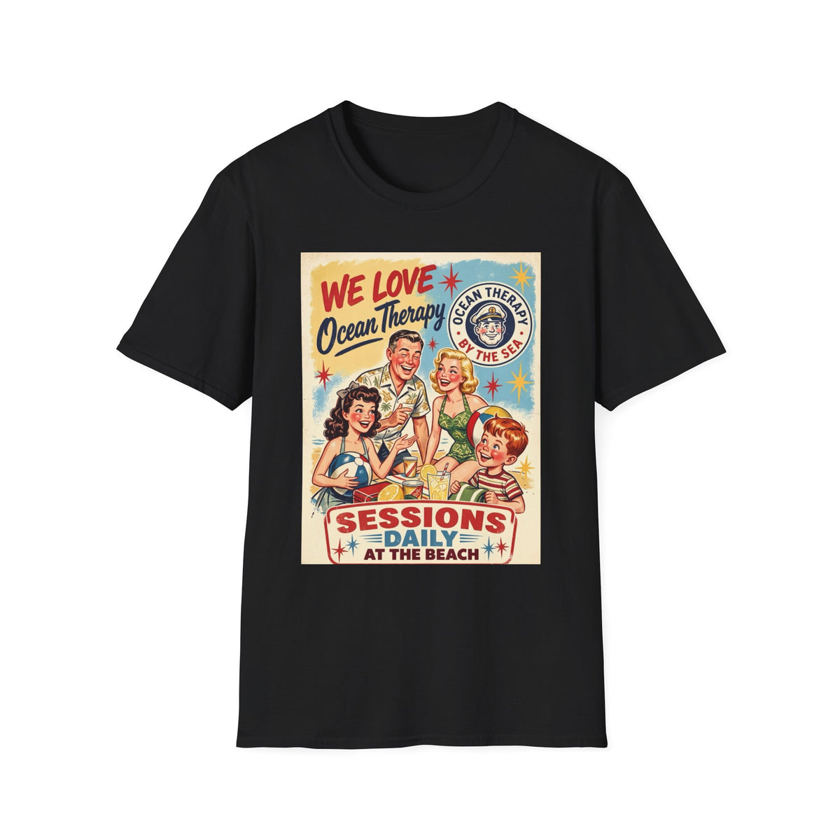 We Love Ocean Therapy Sessions at the Beach Vintage Graphic T-Shirt
