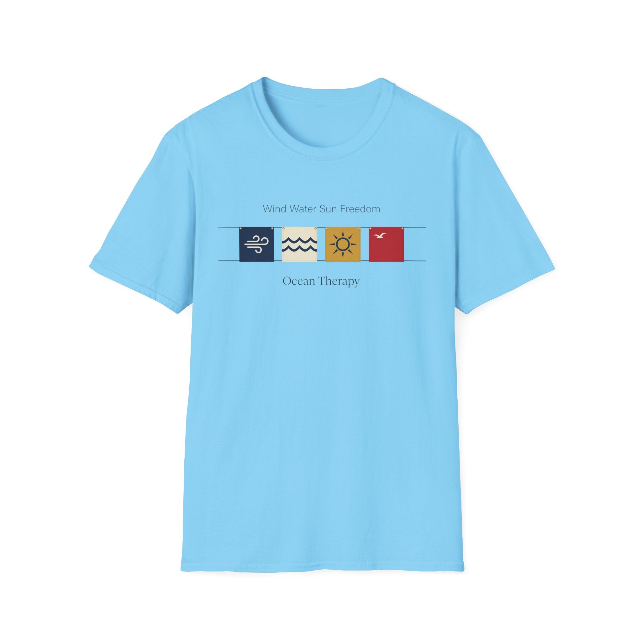 Ocean Therapy Wind Water Sun Freedom T Shirt