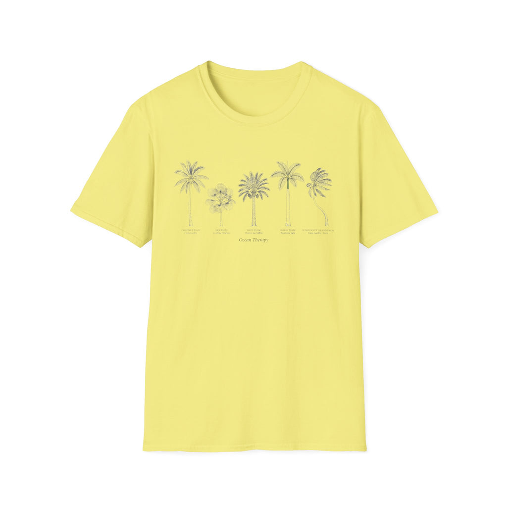 Palm Tree Illustration T‑Shirt — Botanical Palm Species Diagram Tee