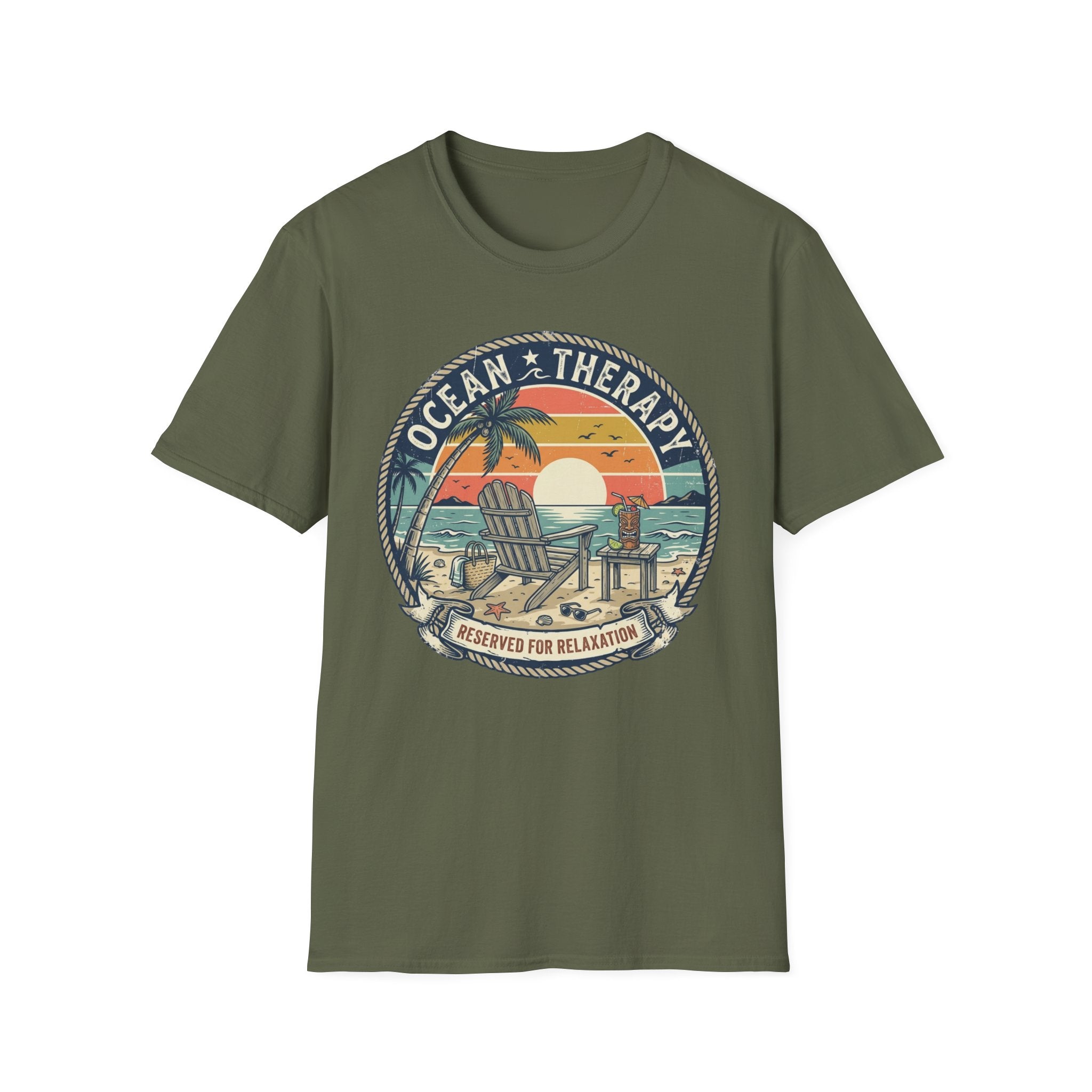 Ocean Therapy T-Shirt — Sunset Beach Graphic Tee