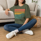 Ocean Therapy Graphic T-Shirt — Retro Sunset Waves Tee