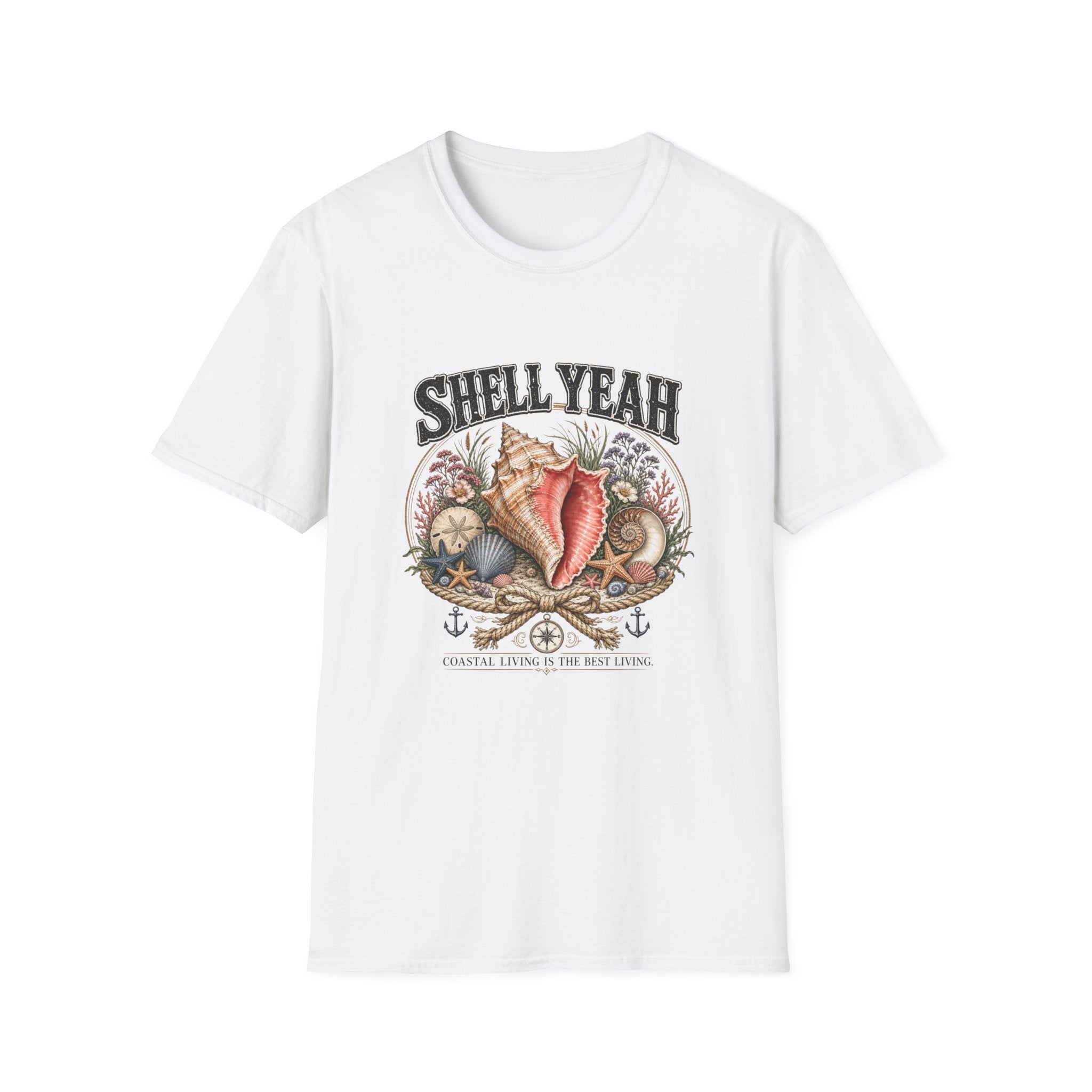 Shell Yeah T-Shirt – Vintage Seashell Graphic Tee for Beach Lovers