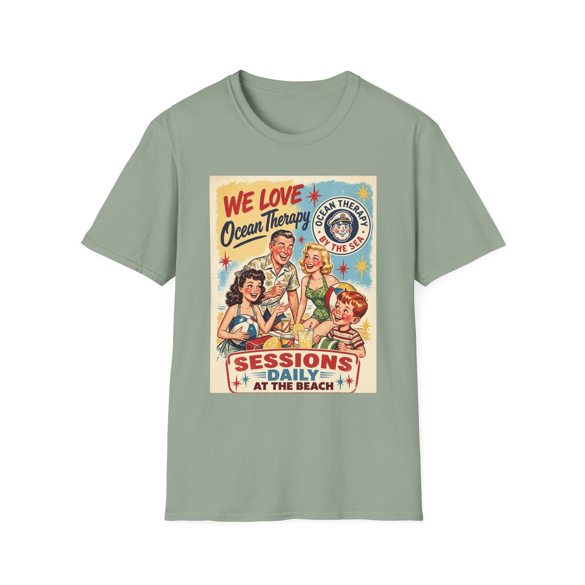 We Love Ocean Therapy Sessions at the Beach Vintage Graphic T-Shirt
