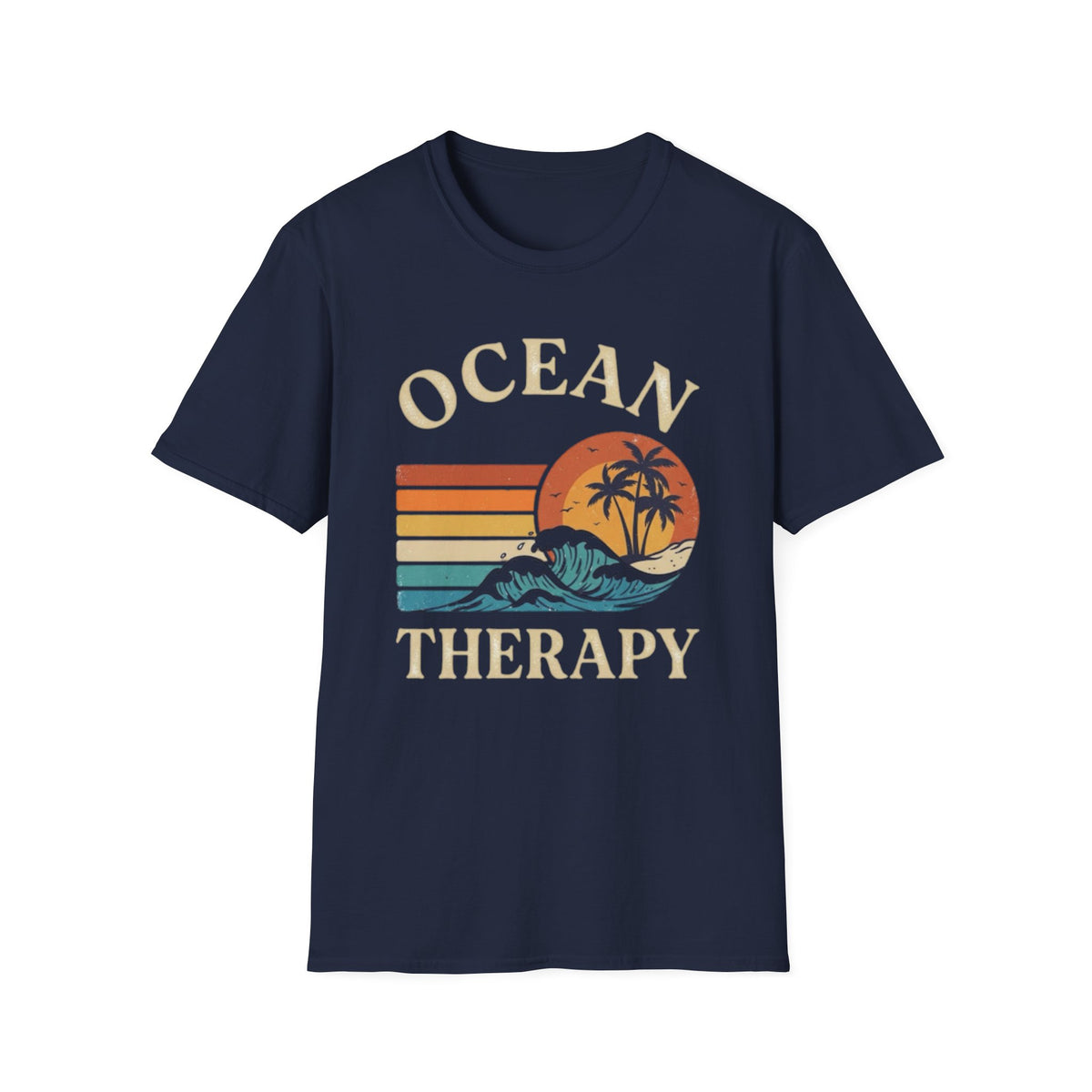 Ocean Therapy Vintage Sunset Palm Tree T-Shirt