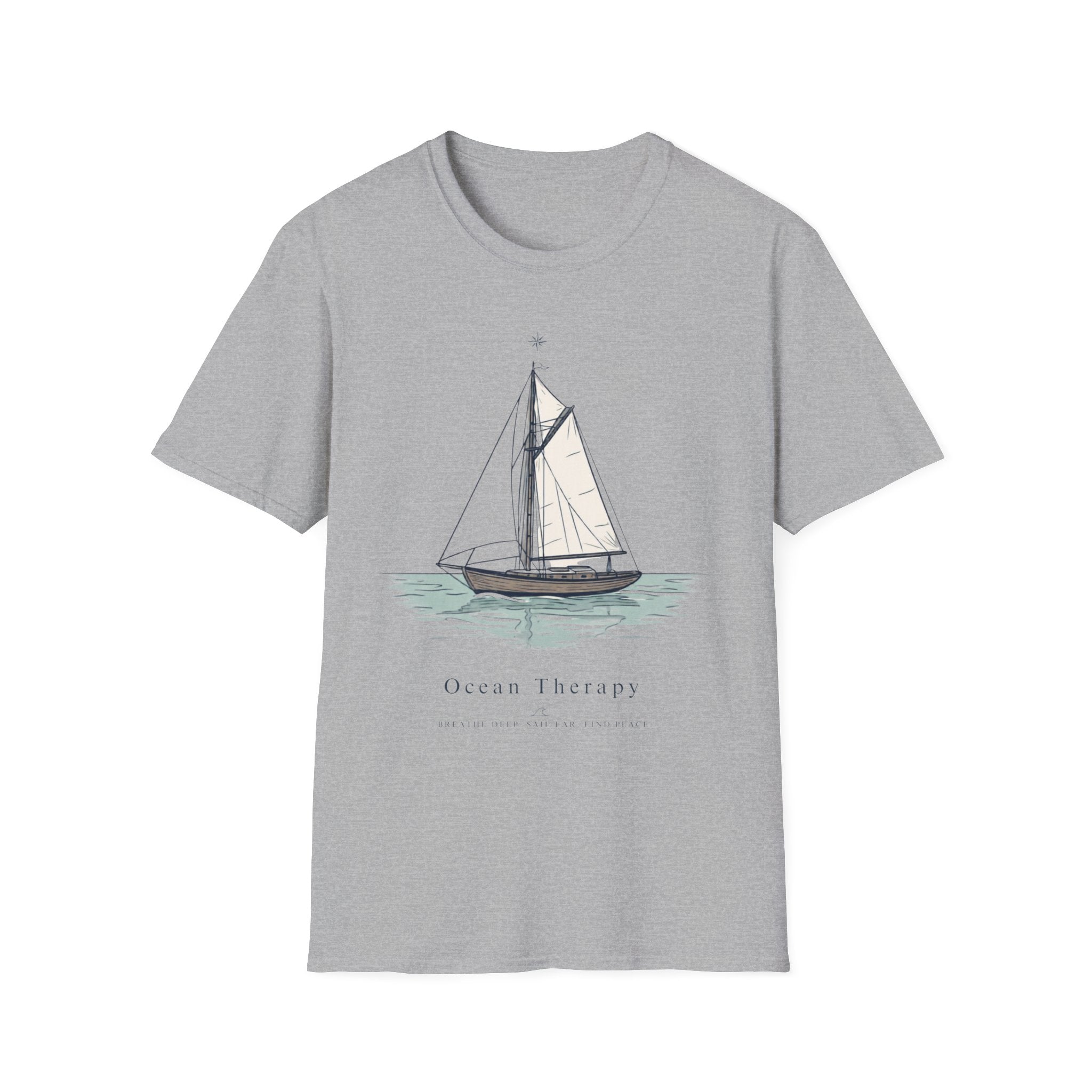 Ocean Therapy Breathe Deep Sail Far Find Peace T Shirt