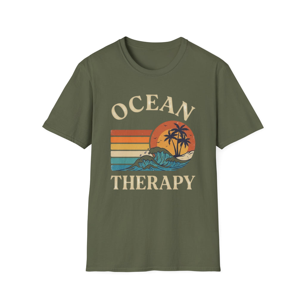 Ocean Therapy Vintage Sunset Palm Tree T-Shirt