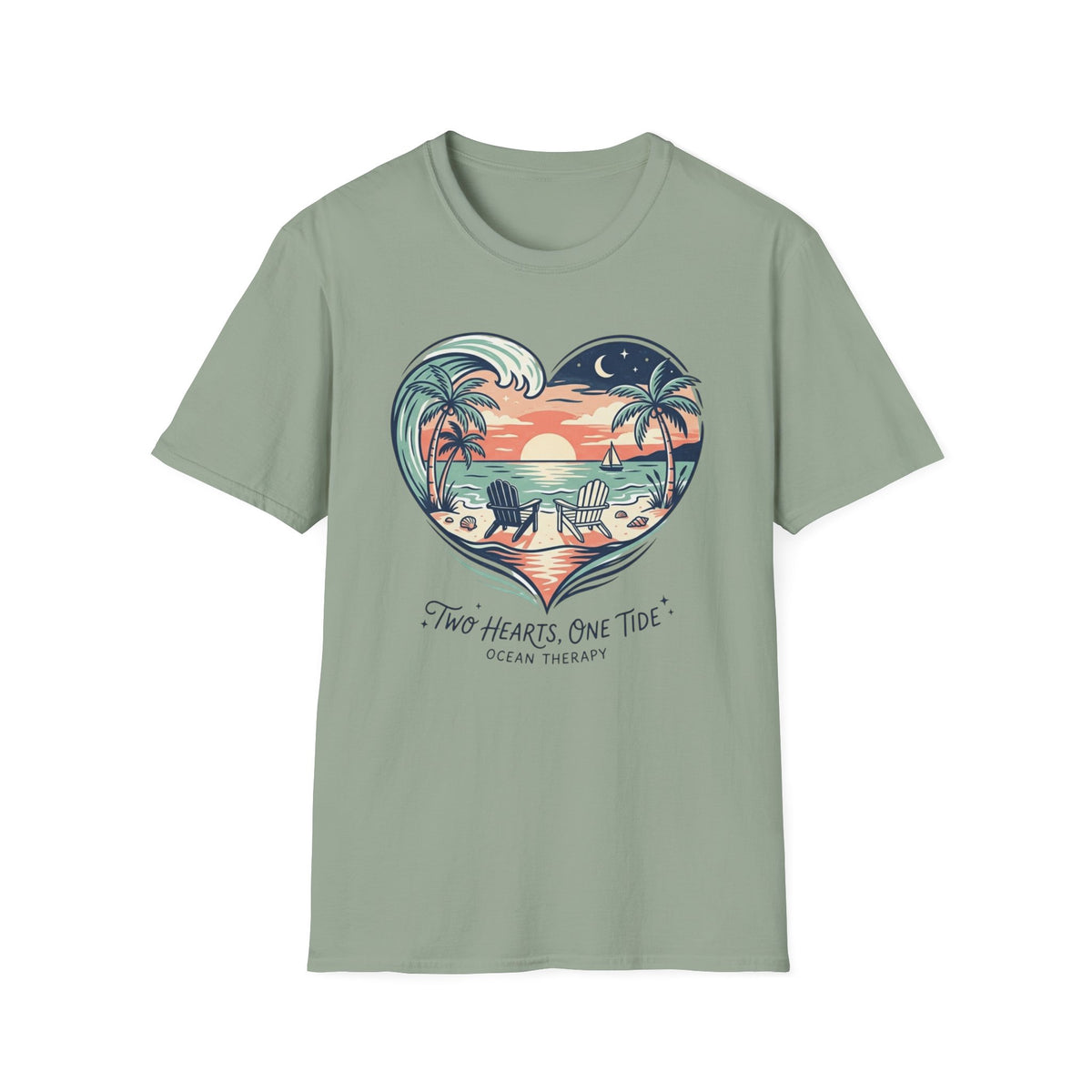 Copy of  Ocean Therapy Two Hearts One Tide T Shirt