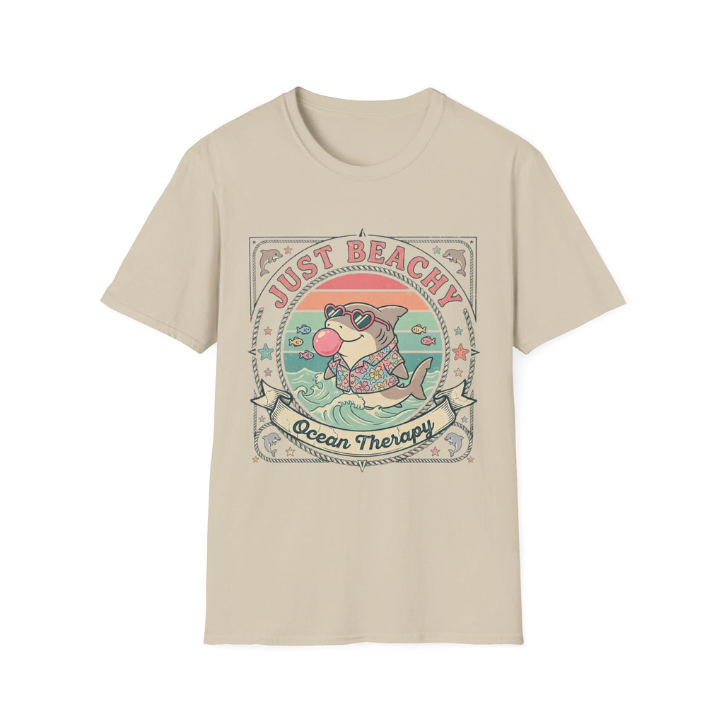 Just Beachy T-Shirt — 'Just Beachy' Vintage Beach Shark Graphic Tee