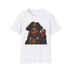 Pirate Captain T-Shirt with Parrot — Vintage Skull & Crossbones Tee