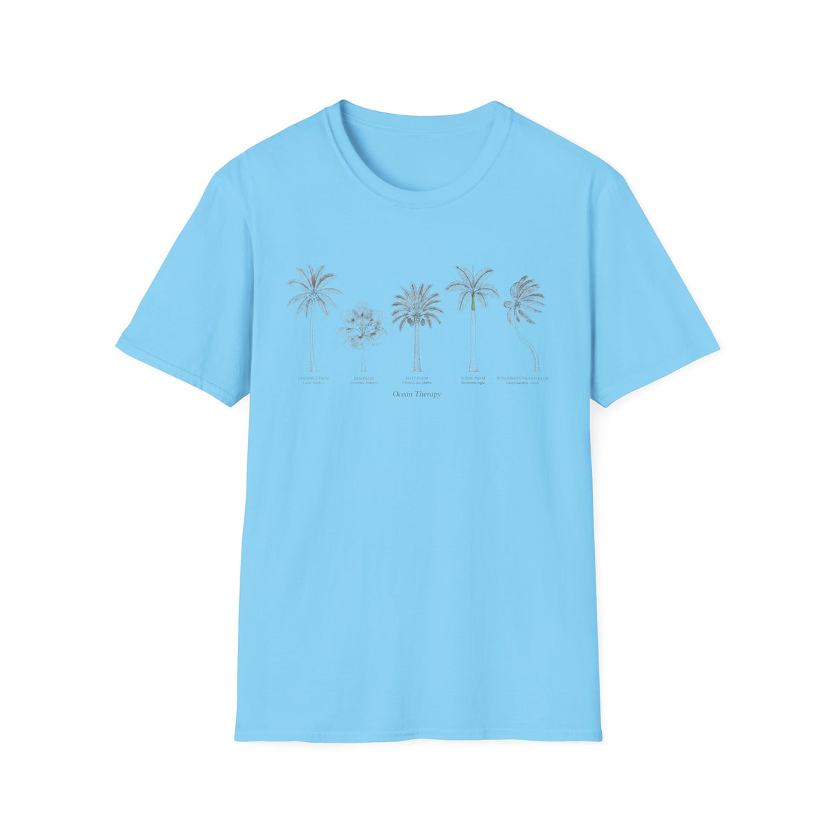 Palm Tree Illustration T‑Shirt — Botanical Palm Species Diagram Tee