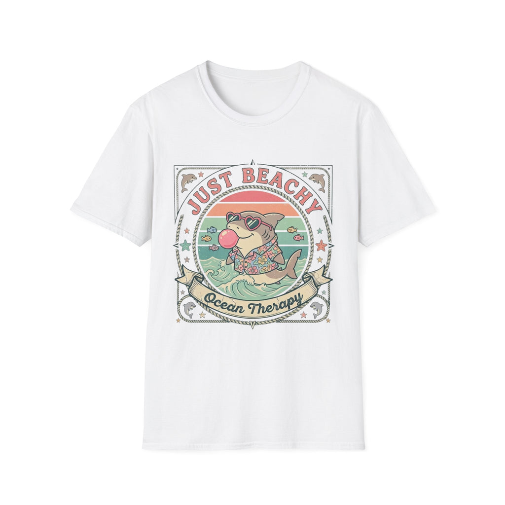 Just Beachy T-Shirt — 'Just Beachy' Vintage Beach Shark Graphic Tee