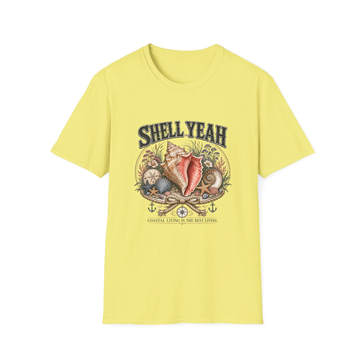 Shell Yeah T-Shirt – Vintage Seashell Graphic Tee for Beach Lovers