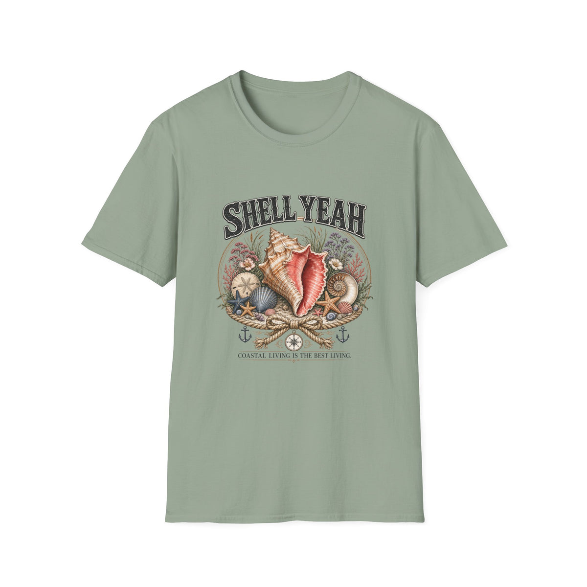 Shell Yeah T-Shirt – Vintage Seashell Graphic Tee for Beach Lovers