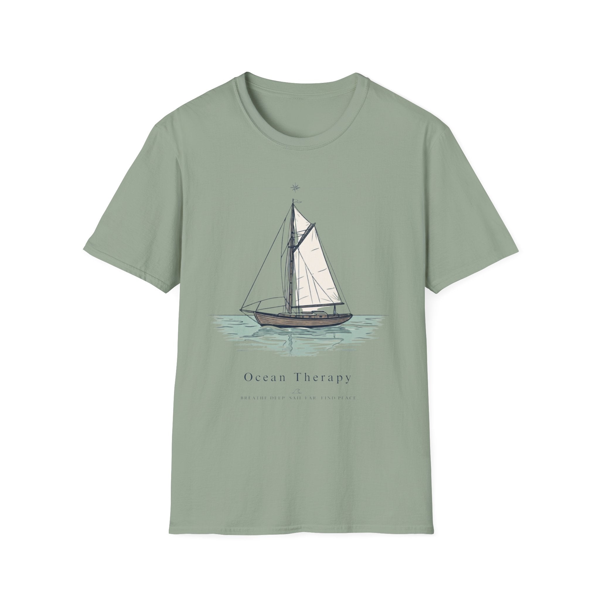 Ocean Therapy Breathe Deep Sail Far Find Peace T Shirt