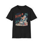 Coastal Vibes T-Shirt — "Not a Care in the Coastal Air" Pelican Beach Tee