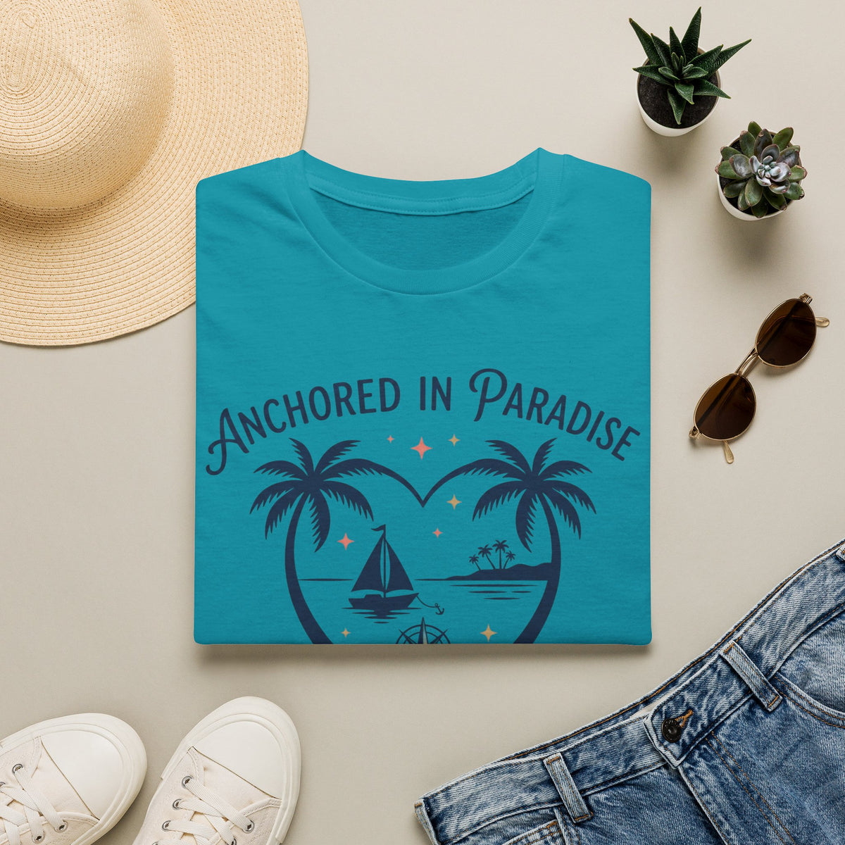 Ocean Therapy Anchored In Paradise T Shirt