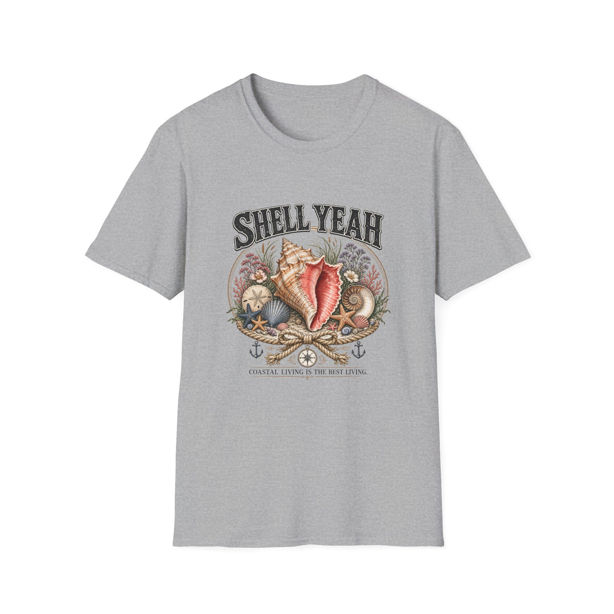 Shell Yeah T-Shirt – Vintage Seashell Graphic Tee for Beach Lovers