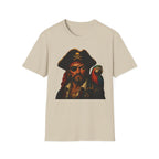 Pirate Captain T-Shirt with Parrot — Vintage Skull & Crossbones Tee