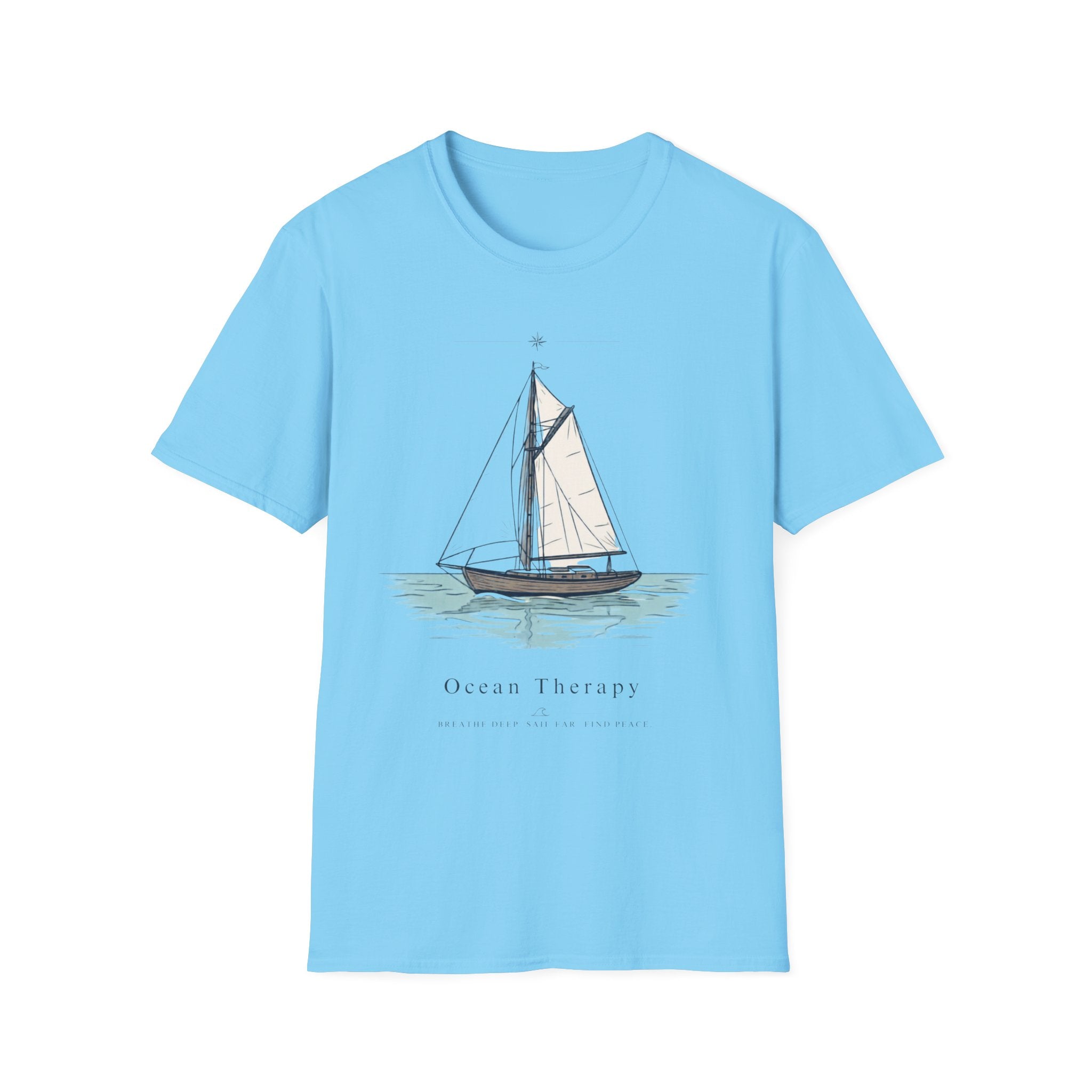 Ocean Therapy Breathe Deep Sail Far Find Peace T Shirt