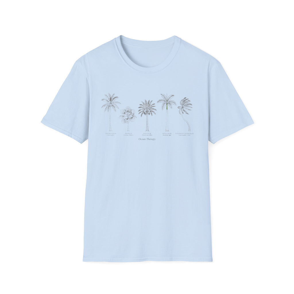 Palm Tree Illustration T‑Shirt — Botanical Palm Species Diagram Tee