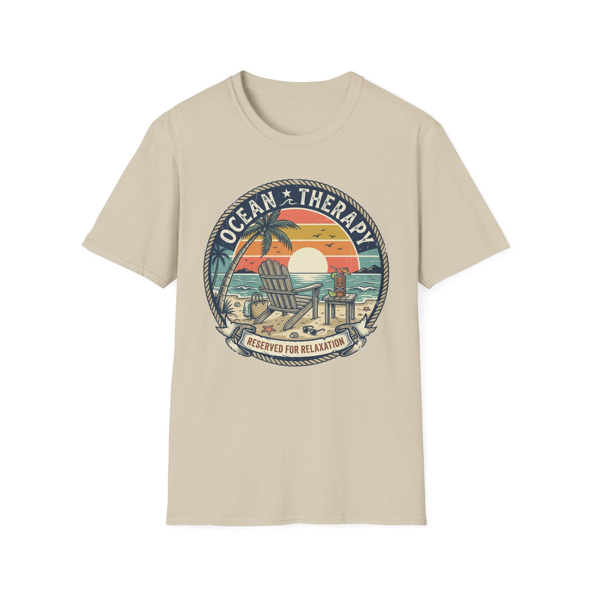Ocean Therapy T-Shirt — Sunset Beach Graphic Tee