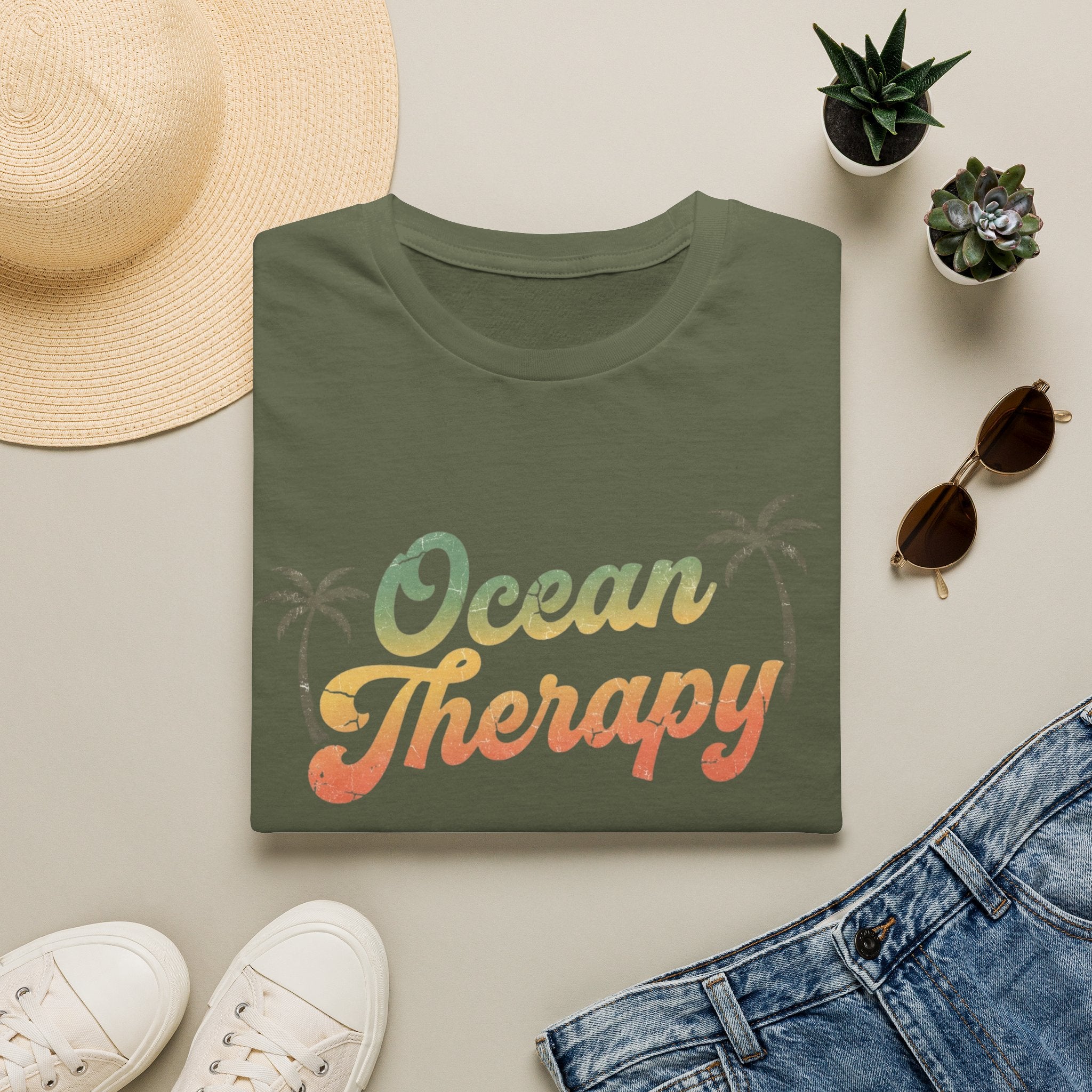 Ocean Therapy Rainbow Palm T Shirt
